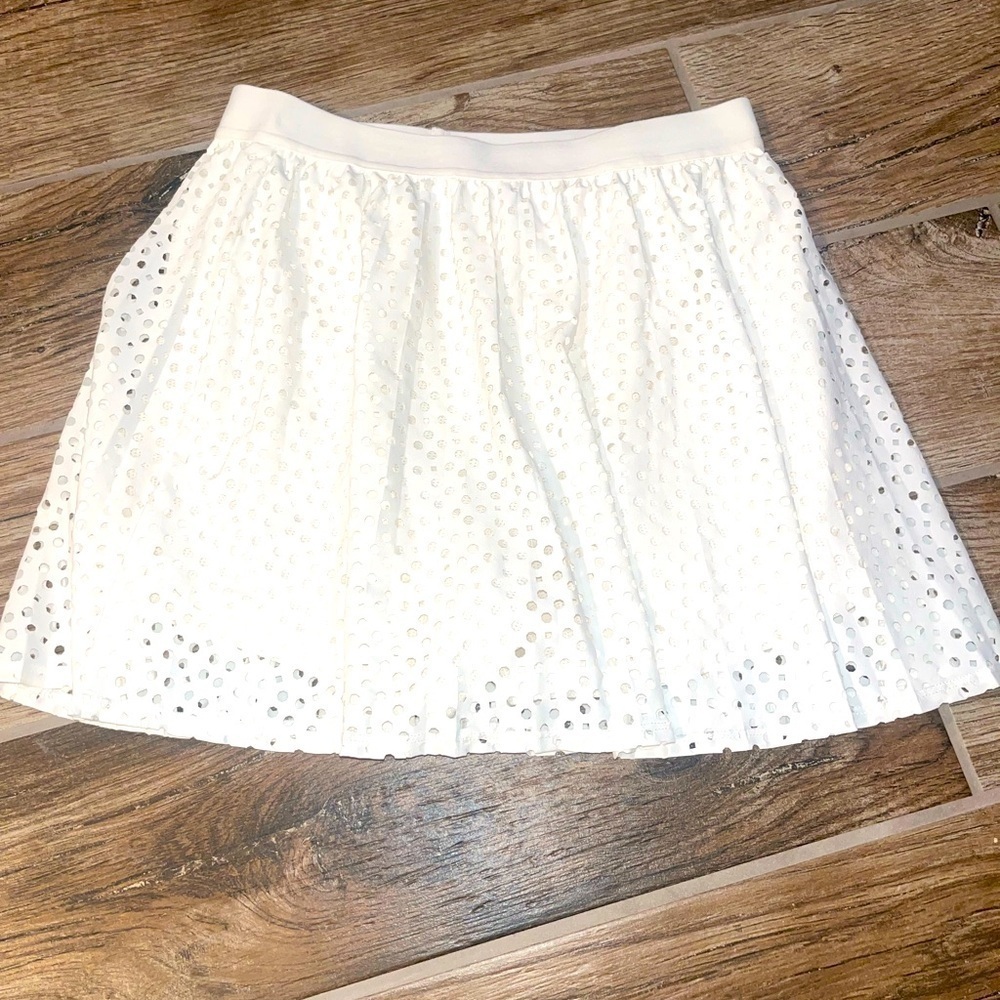 Tory Sport White Eyelet Tennis Skirt